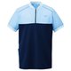 楽ポロ L アイスブルー×ネイビー KZN261-21