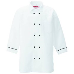 衿付きコックシャツ L ホワイト KZN426-80