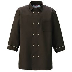 衿付きコックシャツ L ブラウン KZN426-84