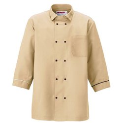 衿付きコックシャツ LL ベージュ KZN426-86