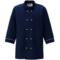 衿付きコックシャツ L ネイビー KZN426-88