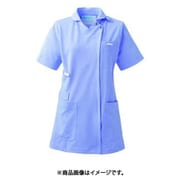 レディススクラブジャケット半袖 S ライトアメジスト×ホワイト KZN710-21