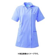 レディススクラブジャケット半袖 M ライトアメジスト×ホワイト KZN710-21