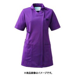 レディススクラブジャケット半袖 M ボルドー×ネイビー KZN710-27