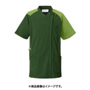スクラブジャケット半袖 S アイビーグリーン×カーキ KZN713-22