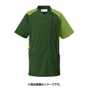 スクラブジャケット半袖 M アイビーグリーン×カーキ KZN713-22