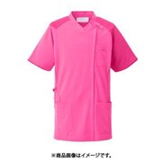 スクラブジャケット半袖 M コーラルピンク×オレンジ KZN713-24