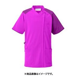 スクラブジャケット半袖 M カシス×プラム KZN713-25