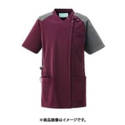 スクラブジャケット半袖 S カカオブラウン×グレー KZN713-26