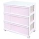 チェスト ワイド 収納ケース 3段 キャスター付き パステルカラー 幅60×奥行40×高さ61.4cm ピンク