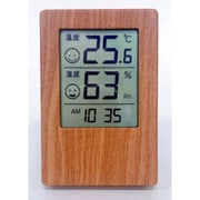 FLa34809 [木目調時計付きデジタル温湿度計]