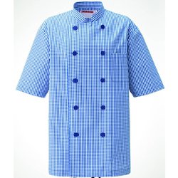 コックシャツ M ブルー 639-21