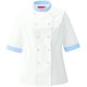 レディスコックシャツ L ホワイト×ブルーベリー 690-71