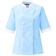 レディスコックシャツ L ブルーベリー×ホワイト 691-71