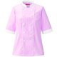 レディスコックシャツ S ラズベリー×ホワイト 691-73