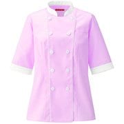 レディスコックシャツ M ラズベリー×ホワイト 691-73