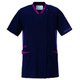 スクラブジャケット半袖（男女兼用） LL ネイビー×プラム×バイオレット 998-47