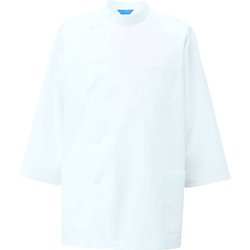 メンズ医務衣 七分袖 L ホワイト 130-70