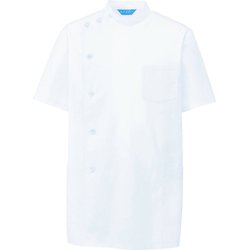 メンズ医務衣 半袖 S ホワイト 132-30