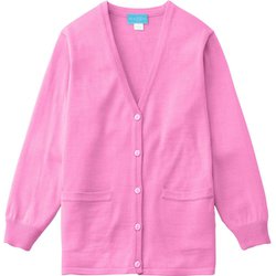 レディスカーディガン丈長 M ピンク 220-93