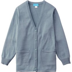 レディスカーディガン丈長 M グレー 220-98