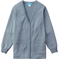 レディスカーディガン丈長 L グレー 220-98