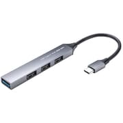 USB-Cハブ USB A(5Gbps)×1/USB A(USB2.0)×3 スリム コンパクト ケーブル一体型 アルミ筐体 USB-5TC26GM