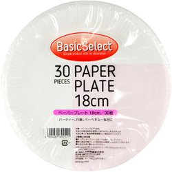 紙皿 ベーシックセレクト ペーパープレート18cm 30枚入