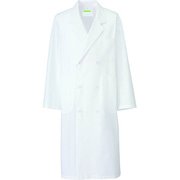 メンズ診察衣W型長袖 M ホワイト 255-90