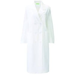 レディス診察衣W型 長袖 L ホワイト 265-90