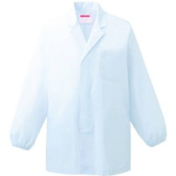 男子衿付調理衣 長袖 L ホワイト 310-30
