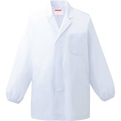 男子衿付調理衣 長袖 S ホワイト 310-60