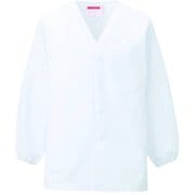 男子衿なし調理衣長袖 5L ホワイト 320-30