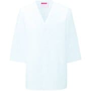 男子衿なし調理衣七分 4L ホワイト 321-30