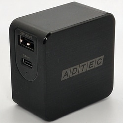 USB急速充電器 USB PD（パワーデリバリー）対応 65W USB-C×1/USB-A×1 GaN採用 ブラック APD-A065AC-BK