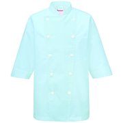 兼用コックシャツ L サックス 421-71