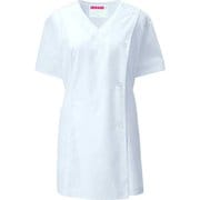 女子V衿調理衣 半袖 S ホワイト 527-30
