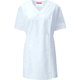 女子V衿調理衣 半袖 M ホワイト 527-30