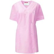 女子V衿調理衣 半袖 M ピンク 527-33