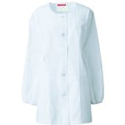 衿なし調理衣 長袖 3L ホワイト 740-30