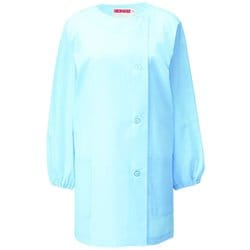 女子調理衣 長袖 L サックス 750-31