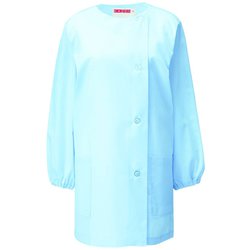 女子調理衣 長袖 3L サックス 750-31