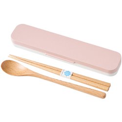 コンビセット mayu 木製 箸 スプーンセット ピンク T-36409