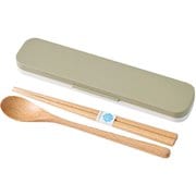 コンビセット mayu 木製 箸 スプーンセット カーキ T-36411