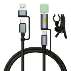 USB Type-C to Type-C ＋ C to A変換 ＋ LEDアダプタ付きケーブル 1.2m ブラック R12CACCLED3A01BK