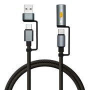 USB Type-C to Type-C + C to A変換 + 電熱線アダプタ付きケーブル 1.2m ブラック R12CACCCLS3A01BK
