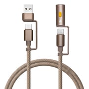 USB Type-C to Type-C + C to A変換 + 電熱線アダプタ付きケーブル 1.2m ベージュ R12CACCCLS3A01BE