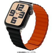 Apple Watch 38/40/41/Series10 42mm用 マグネットシリコンバンド ブラック オレンジ RBLAWM4007BKOR