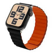 Apple Watch 38/40/41/Series10 42mm用 マグネットシリコンバンド ブラック オレンジ RBLAWM4007BKOR