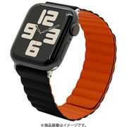 Apple Watch 44/45/46/49mm用 マグネットシリコンバンド ブラック オレンジ RBLAWM4407BKOR